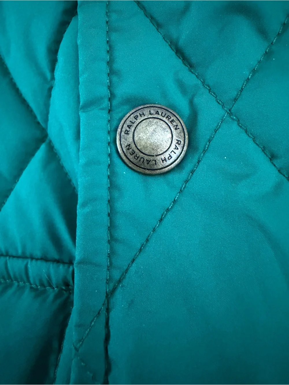Polo by Ralph Lauren Green Quilted Jacket with Brown Corduroy Collar - Picture 4 of 6